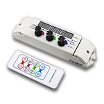 3 Knob RGB LED Controller with Digital Display & RF Remote, 12-24V 6A/CH