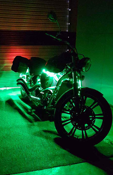 12V LED Strips are used a Custom Motorcycle