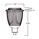 mr16 e27 led bulb dimensions