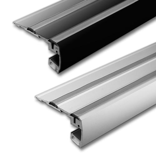 LED Aluminium Extrusion NON-ANODISED Silver Colour Transparent Cover End Caps 1m 
