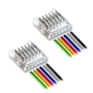 (2) Solderless RGB+CCT Strip to Wire Crimp Connectors - 12mm
