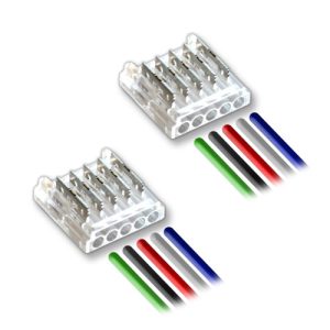 (2) Solderless RGBW Strip to Wire Crimp Connectors - 12mm