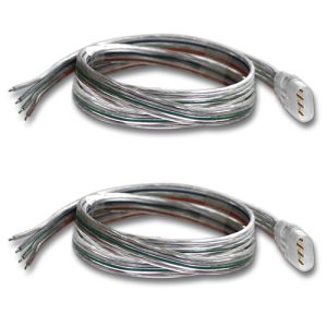 (2) Waterproof RGB Strip Light Jack Connectors with 24" Lead Wire