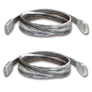 (2) Waterproof RGB Strip Light Jack to Plug Connectors with 24" Wire