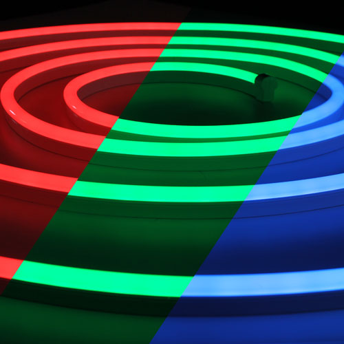 RGB LED Neon Round Waterproof Horizontal Bend Side Emitting - ETL 24VDC - 197"(5m) - Image 2