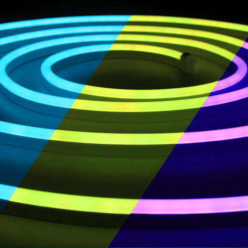 RGB LED Neon Round Waterproof Horizontal Bend Side Emitting - ETL 24VDC - 197"(5m) - Image 3