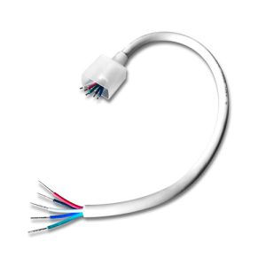 Silicone End Cap with Hole and 5 Wire Lead for Flat Top Emitting RGBW Neon Flex
