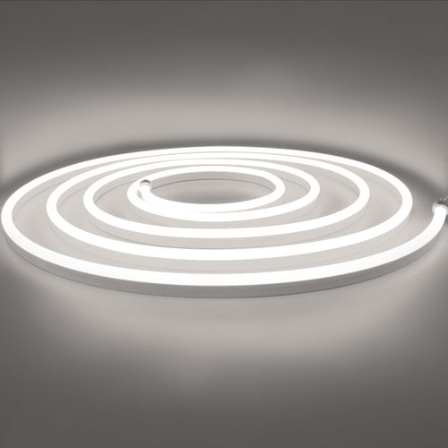 White LED Neon Round Waterproof Horizontal Bend Side Emitting - ETL 24VDC - 197"(5m) - Image 2