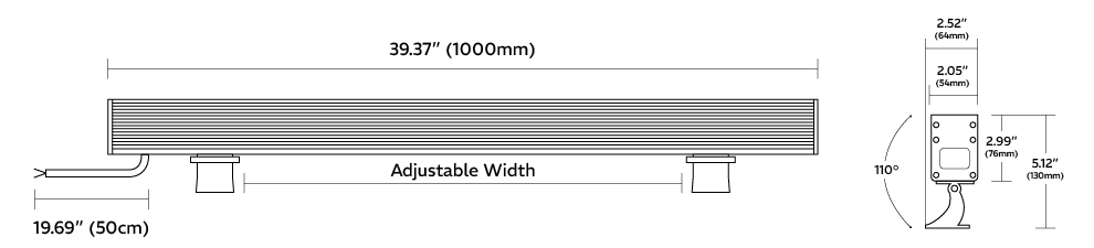 White Wall Washer Dimensions